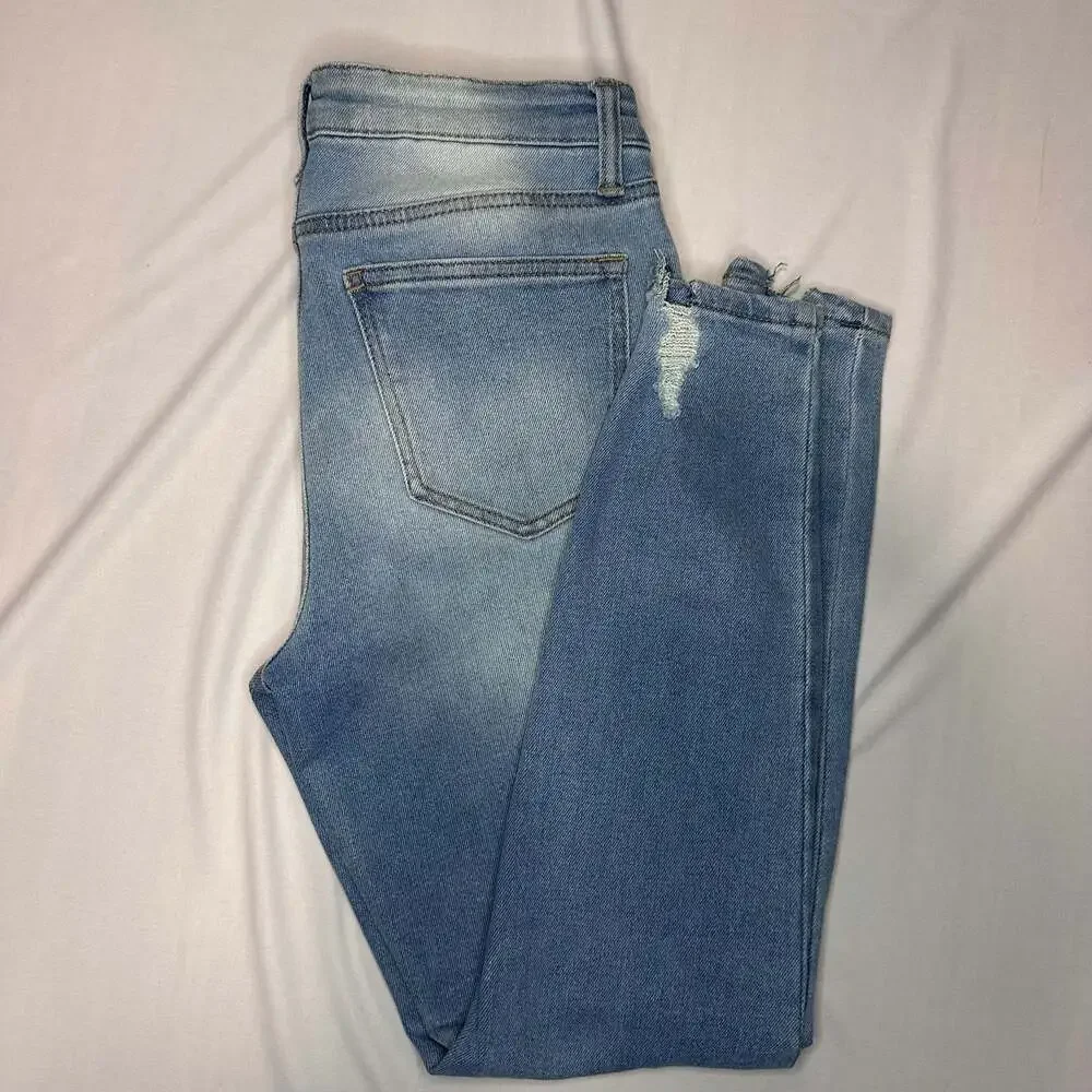 RE-generation by Celebrity Pink Meadow High Rise Distressed Skinny Jeans